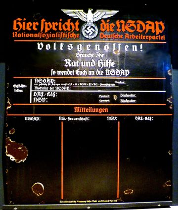 Infotafel der
NSDAP