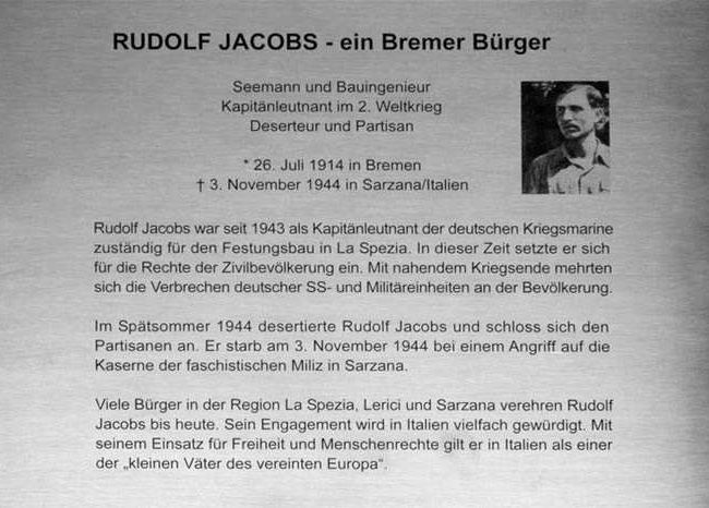 Gedenktafel für Rudolf Jacobs