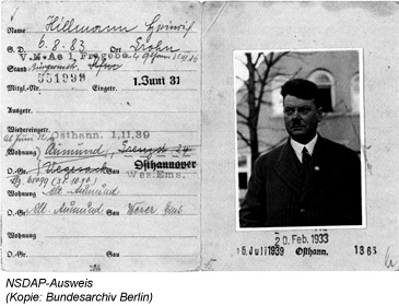 Hillmanns NSDAP-Ausweis